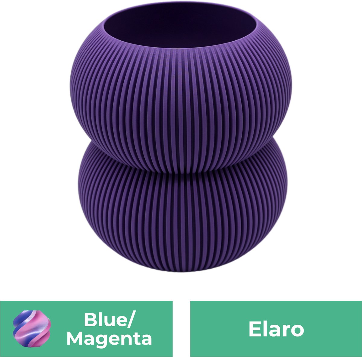Lovora Elaro moderne vaas – Decoratieve vaas - Blauw / Paars - 3d geprinte vaas – geschikt voor droogbloemen - 20CM