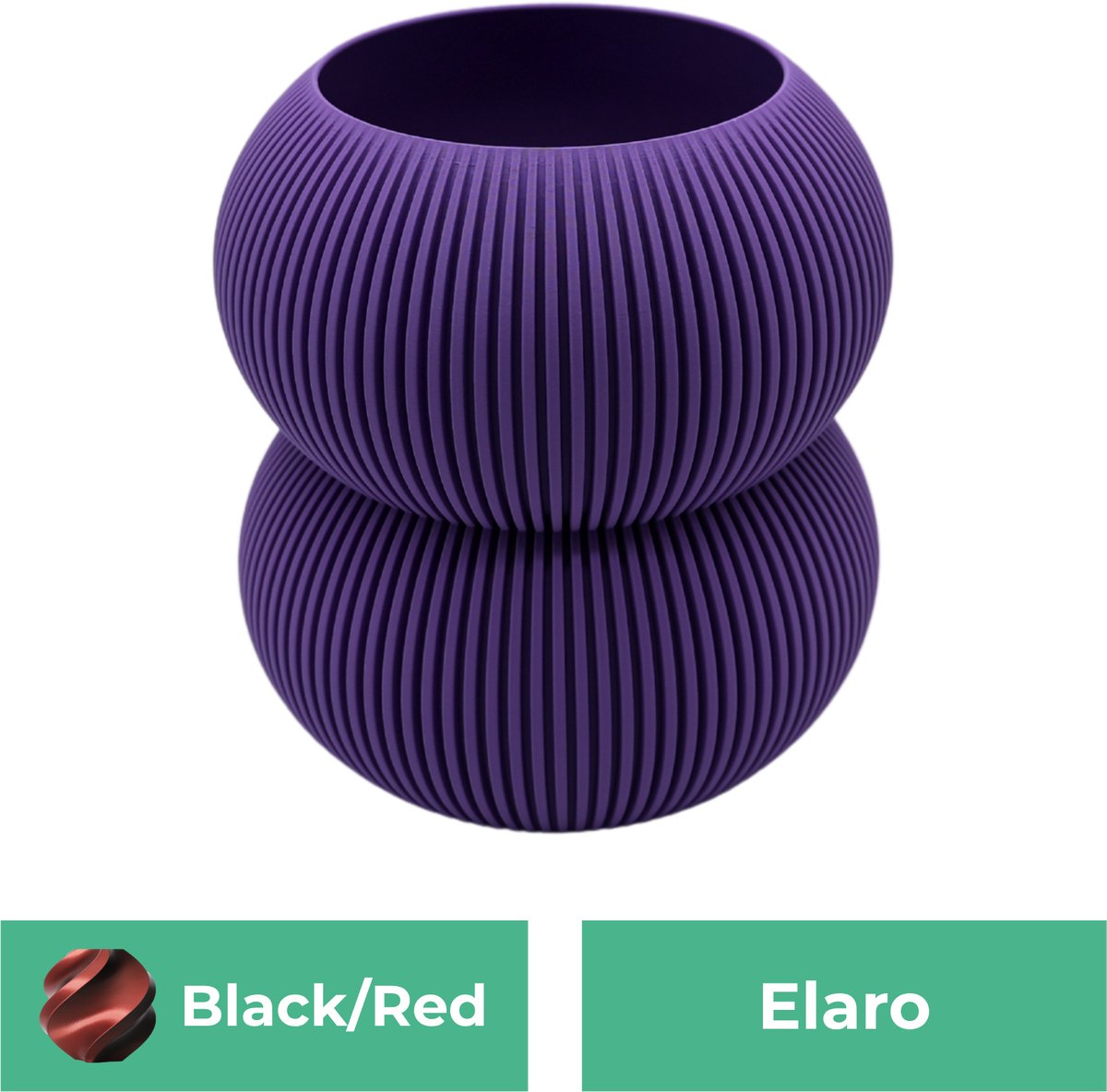 Lovora Elaro moderne vaas – Decoratieve vaas - Zwart / Rood - 3d geprinte vaas – geschikt voor droogbloemen - 25CM