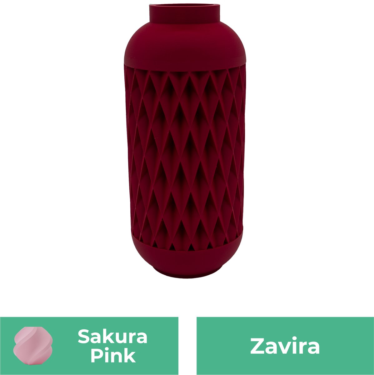 Lovora Zavira moderne vaas – Decoratieve vaas - Sakura Roze - 3d geprinte vaas – geschikt voor droogbloemen - 25CM
