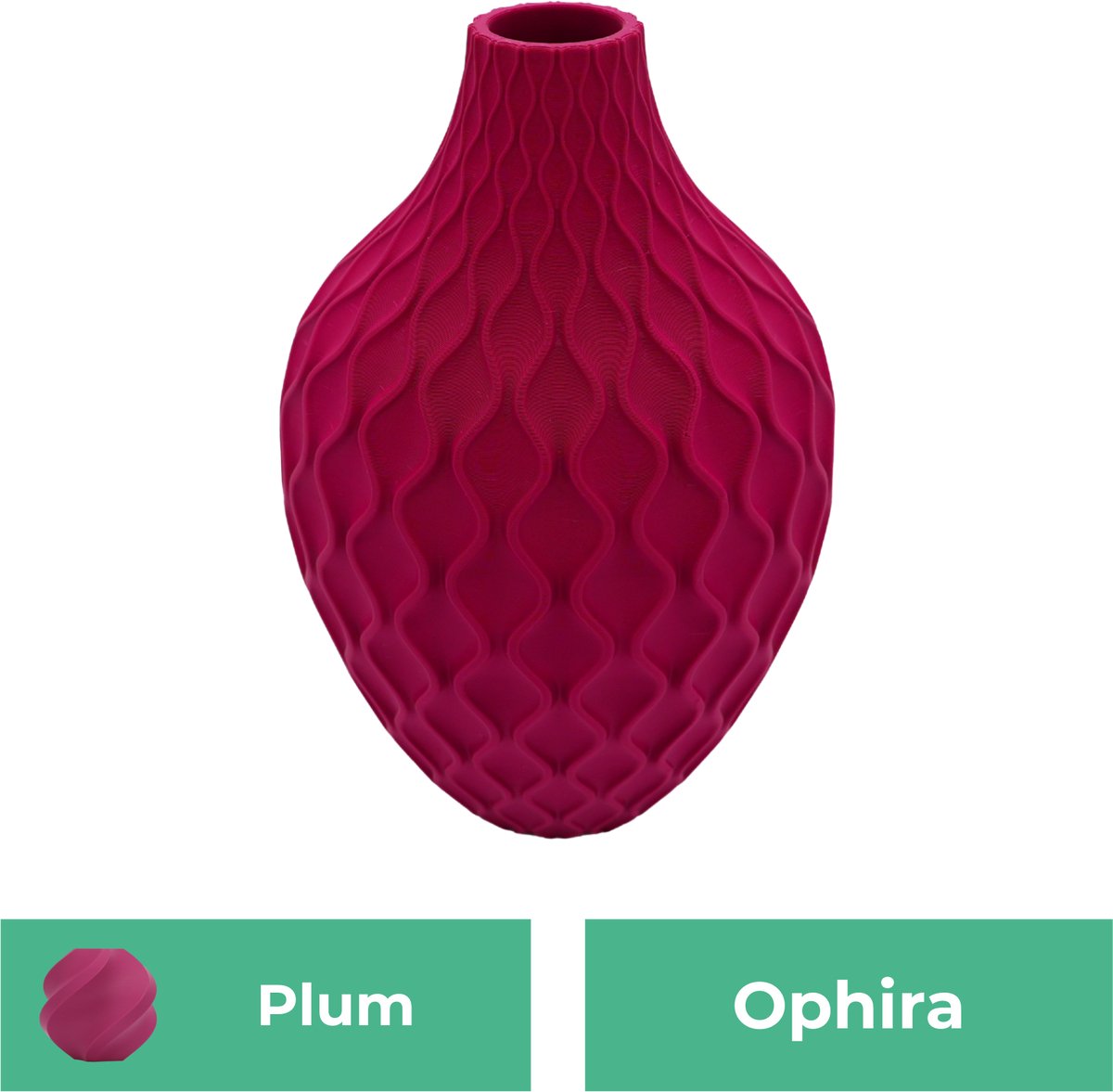 Lovora Ophira moderne vaas – Decoratieve vaas - Plum - 3d geprinte vaas – geschikt voor droogbloemen - 20CM