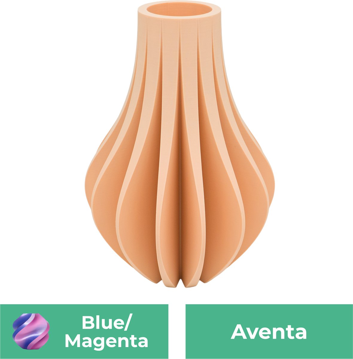 Lovora Aventa design vaas – Decoratieve vaas - Blauw / Paars - 3d geprinte vaas – geschikt voor droogbloemen - 30CM