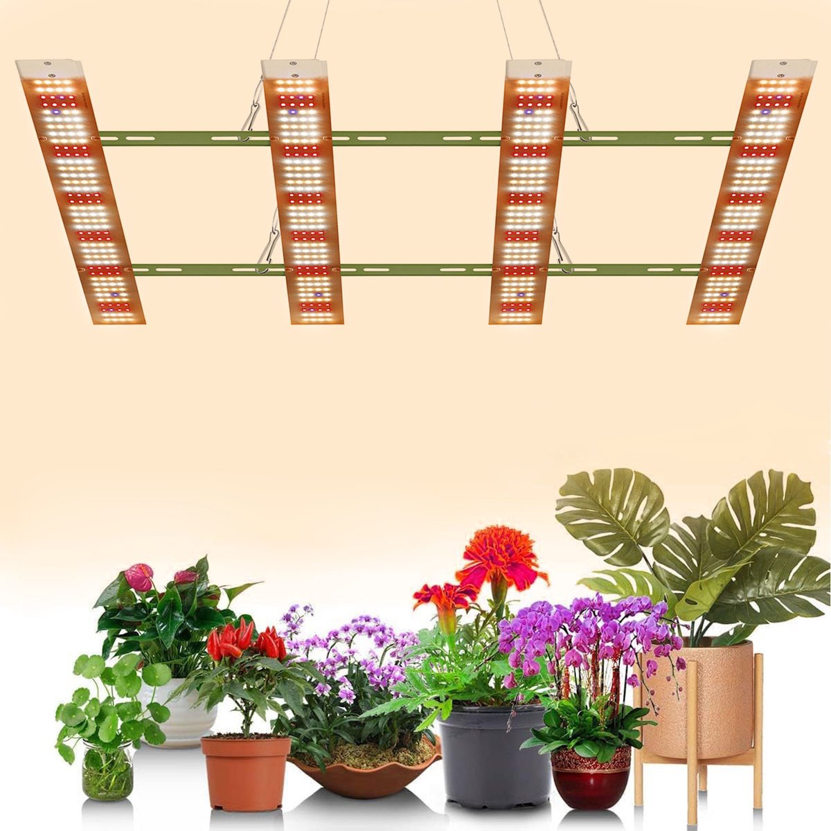 MUPOO Kweeklampen LED Full Spectrum - Groeilamp voor Planten - 160 Watt - 624LEDs - voor Hoge Planten - Zaailingen - Bloei - Vruchtvorming - Vegetatieve Groei - Ultrahelder
