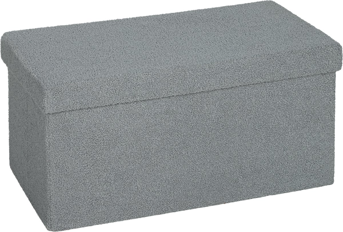 HOMCOM Opbergpoef Polyester, MDF 76L x 38B x 38H cm Donkergrijs