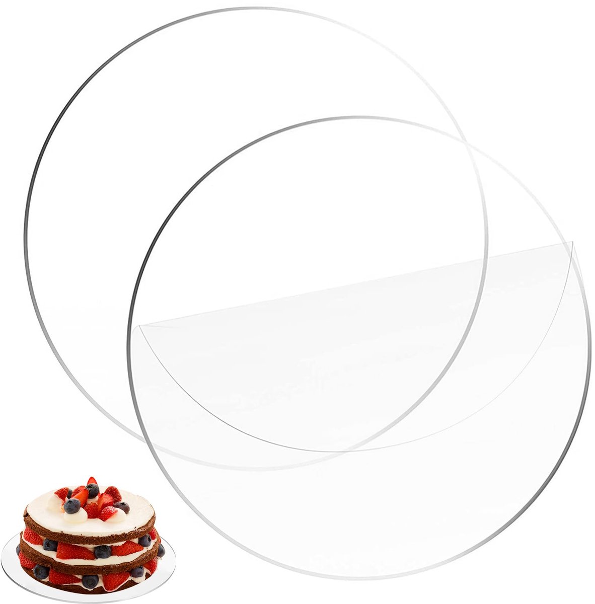 Unyqoos® Transparante herbruikbare taartplaten set voor stijlvolle presentatie