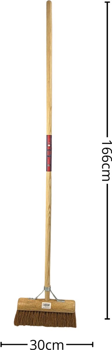 Synx Tools bezem Coco binnenbezem 30cm - Zachte bezems - kokos - Zaalveger - Bezemsteel - Veger - Tuin - Schoonmaken - Zachte binnen bezem kokos Met steel 150cm van Synx Tools — afbeelding 3