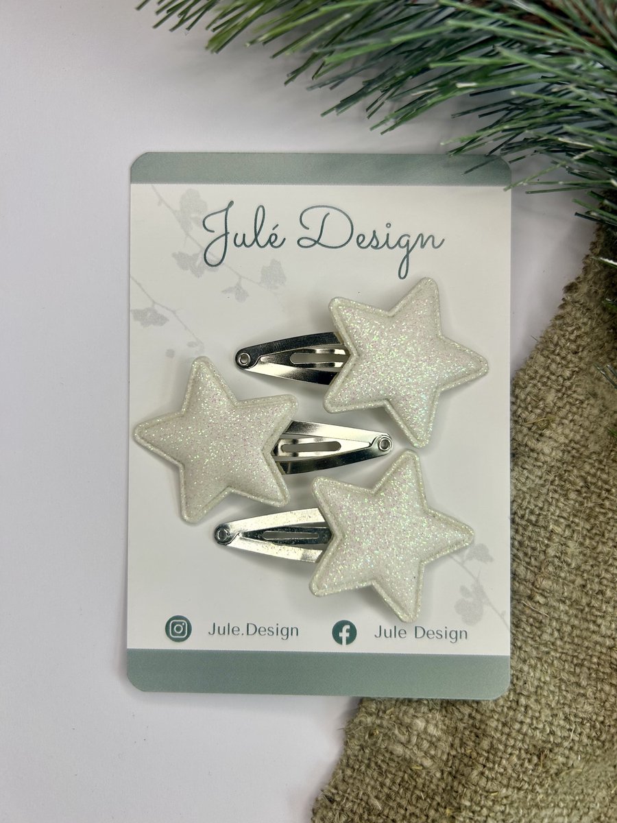 Julé Design haarspeldjes kerst ster wit