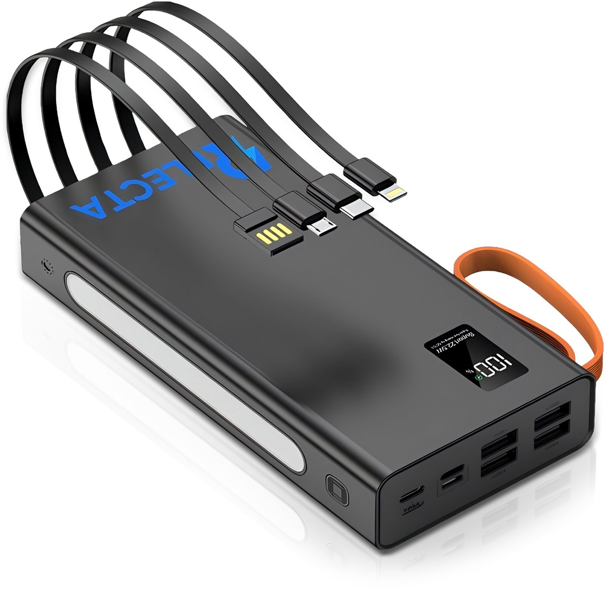 Relecta Powerbank 30000mAh - 4 Ingebouwde Kabels - 22.5W - Relecta® - €29,95