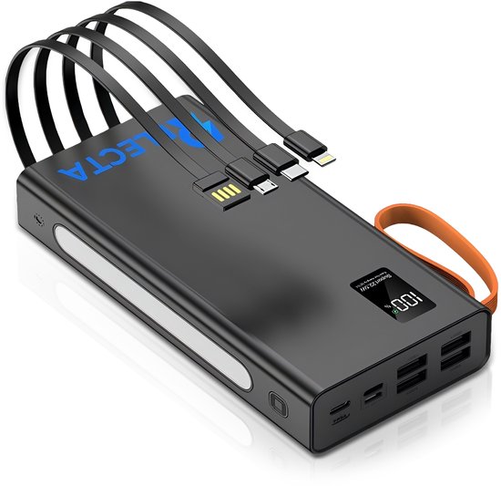 Relecta Powerbank 30000mAh - 4 Ingebouwde Kabels - 22.5W - Relecta® - €29,95