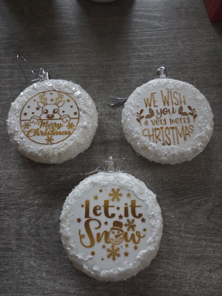 Kersthanger - Kerst - Glitter - Tekst - Set van 3
