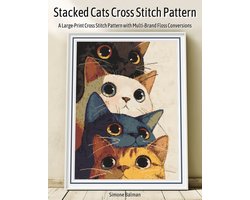 Stacked Cats Cross Stitch Pattern