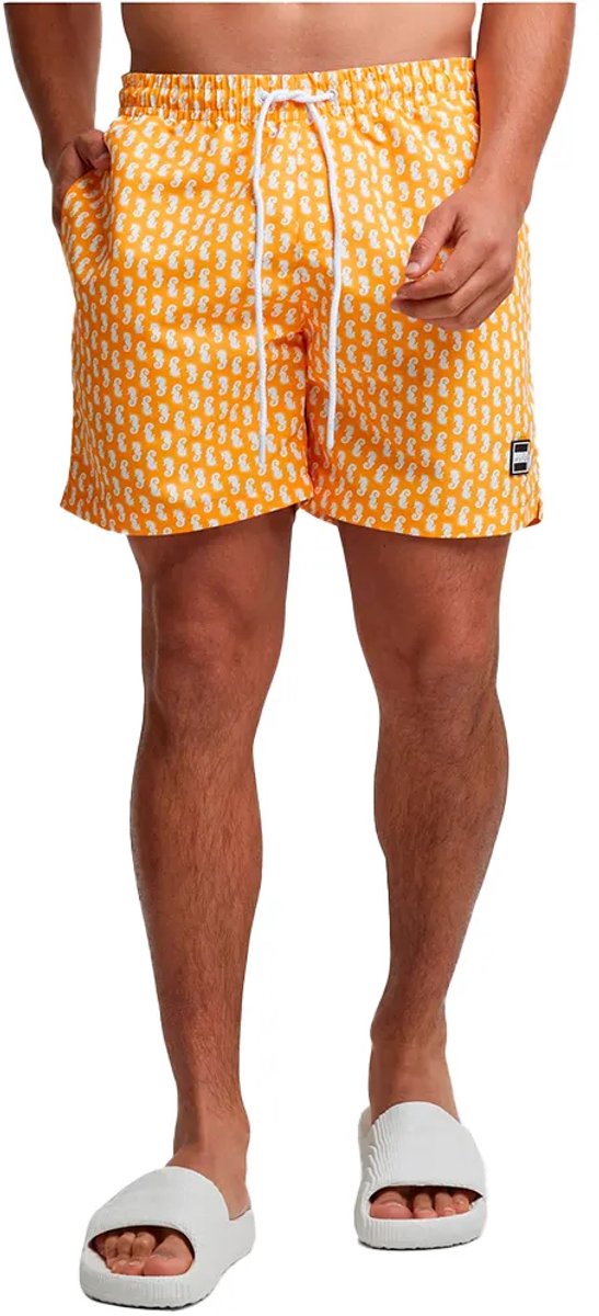 Urban Classics Pattern Zwembroek 5XL Man Magic Mango / Sea Horse