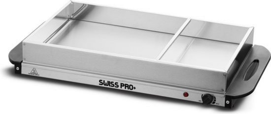 Swiss Pro+ Dubbele Warmhoudplaat - 300W - 4 x 2,5 Liter & 4 x 1 Liter - Incl deksel - RVS — afbeelding 2