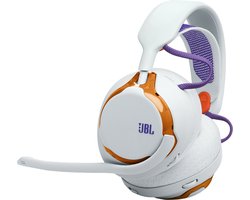 JBL Quantum 650 - Draadloze Gaming & Multitask Headset - 2.4 GHz & Bluetooth - Lage Latency - 50 Uur Batterij - JBL Quantum Engine Software - Over-ear - Grijs Oranje