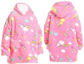 Hoodie Deken voor Kinderen - Fleece Deken met Mouwen - Fleece Hoodie - Plaid met Mouwen - Wolken - One Size - KIDHUG