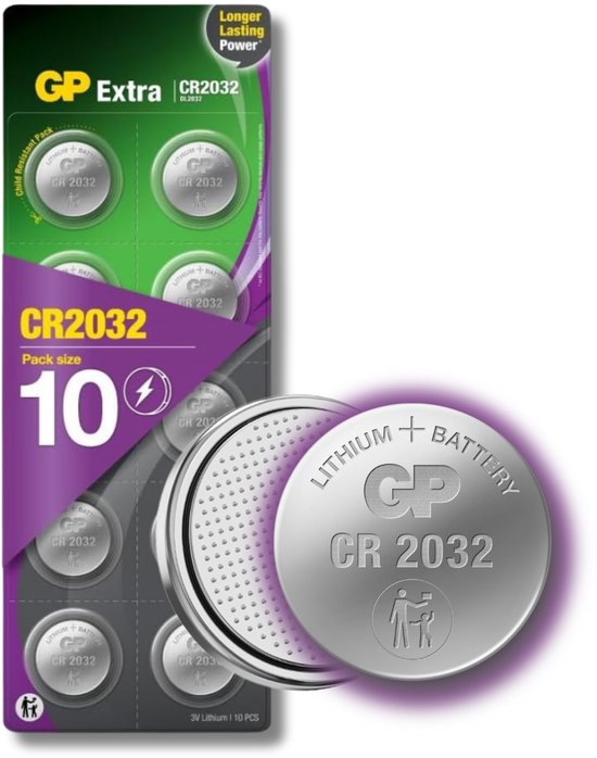 GP CR2032 Extra Lithium - piles CR2032 pile bouton 3V - 10 pièces