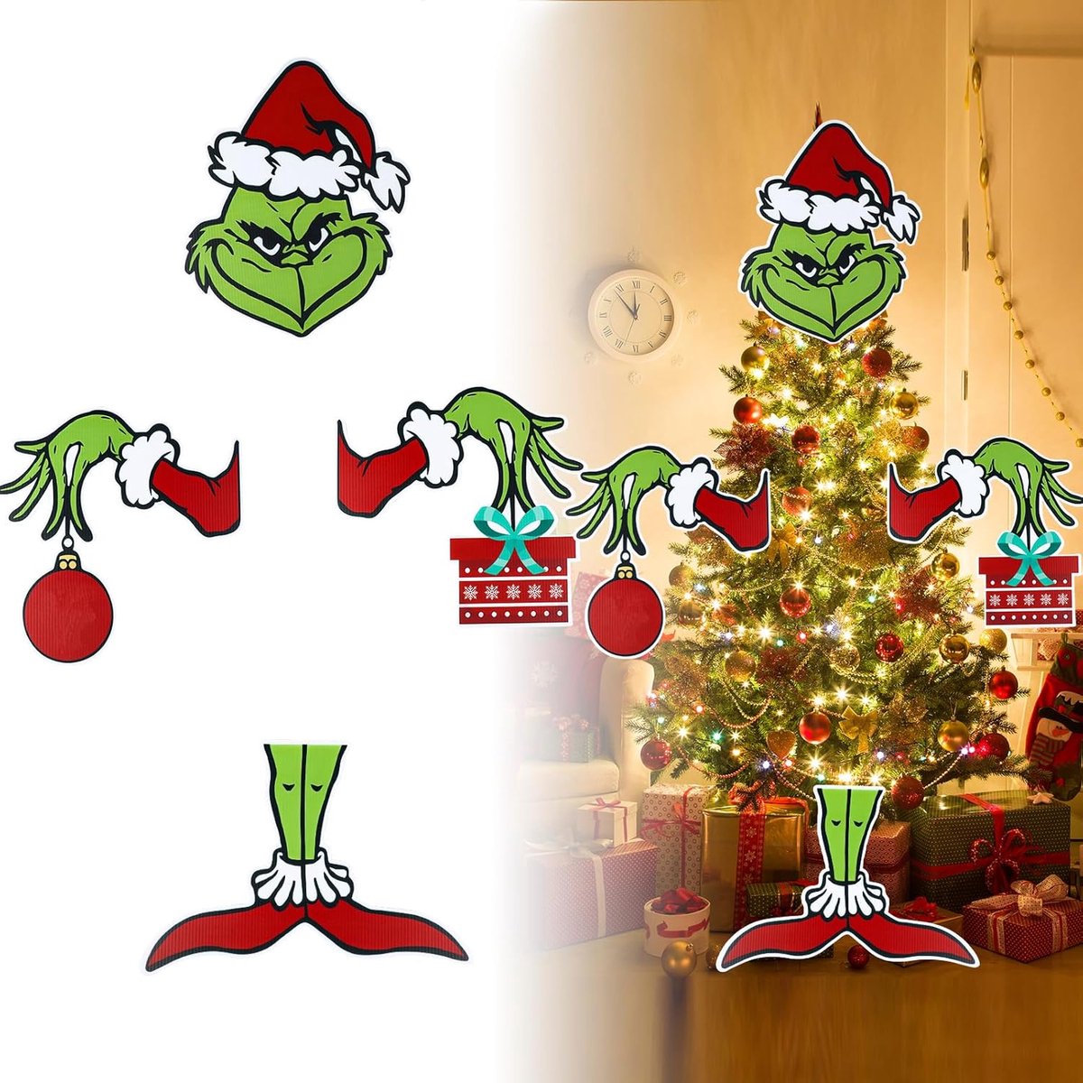 Mmgoqqt 1 Stuks - Groene Monsters Hangende Sieraden - Kerstboomversiering Sier - Groen - Binnengebruik Geschikt Voor Kerstbomen Kransen Verpakkingen Knutselen