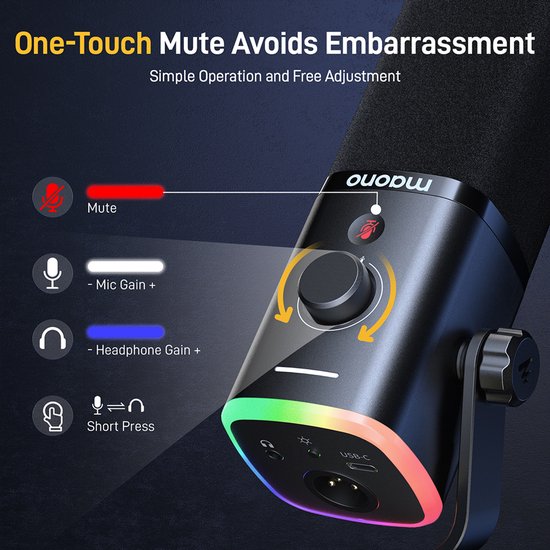 Maono Pd100X Microfoon Voor Computer Streaming Youtube Podcasting van Maono — afbeelding 4