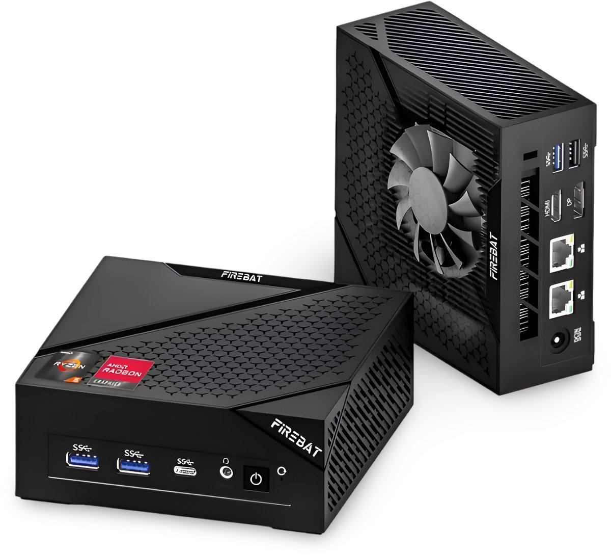 Firebat AM02 Mini PC - Windows 11 - Gaming PC - AMD Rzyen™ 5 6600H - Hexa-Core Processor - 16 GB RAM - DDR5 - 512 GB Opslag - SSD - Gaming - 4K - 120Hz - Meerdere Schermen