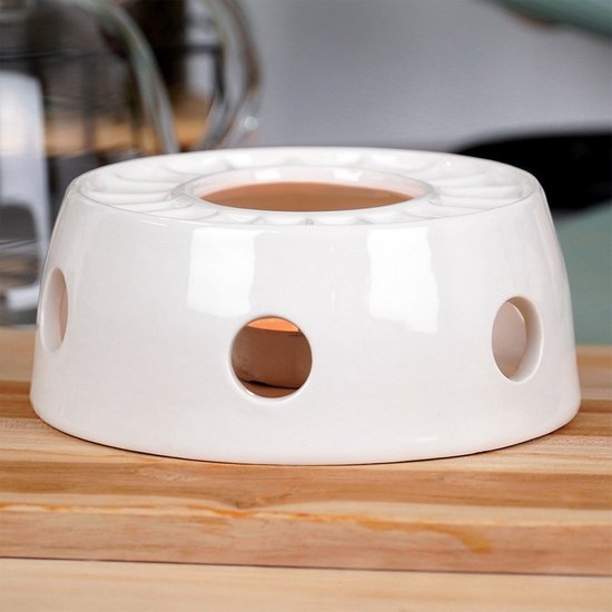 Svenska Living Rechaud - warmhoudplaat - porselein - wit - 16 x D14 cm — afbeelding 4