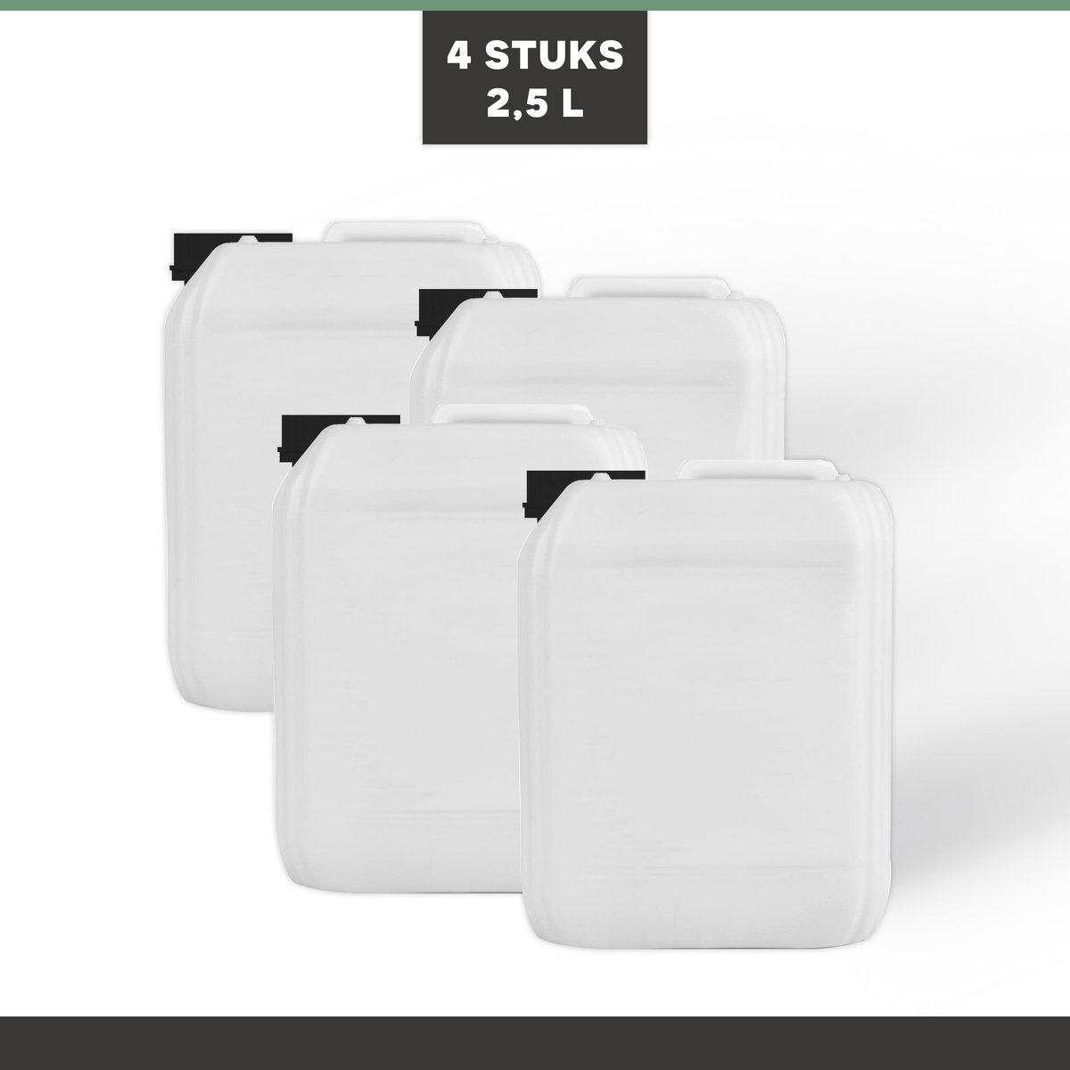 Jerrycan - 2,5 Liter - 4 stuks - Inclusief Dop - Stapelbaar - Noodpakket - Water - Voorraad