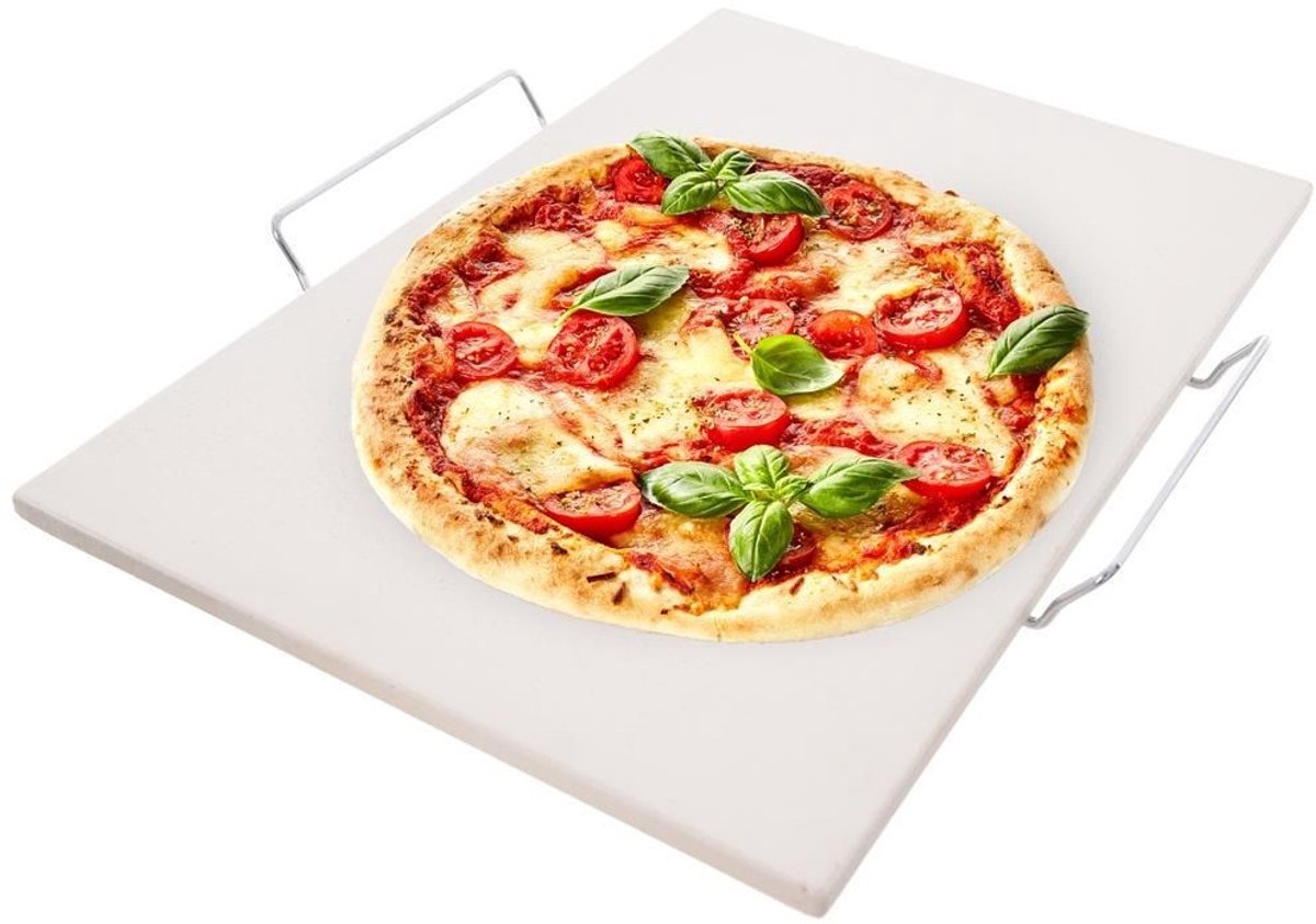 Orion Pizza Set - Chamottestenen Pizzasteen - 2-delig - Met Standaard
