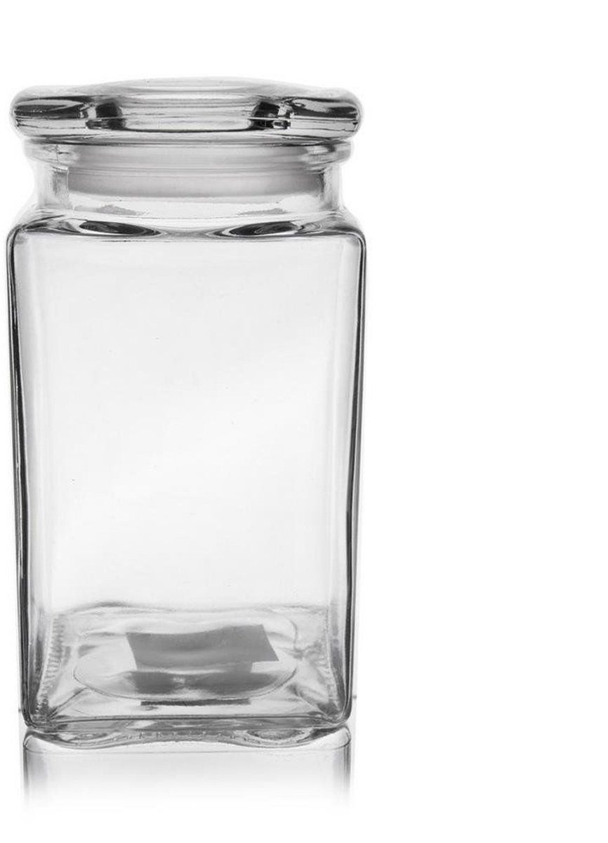 Orion Retro Voorraadpot - 1.4 Liter - Vierkant - Glas met Luchtdicht Deksel - Bewaarpot voor Koffie, Pasta & Soep