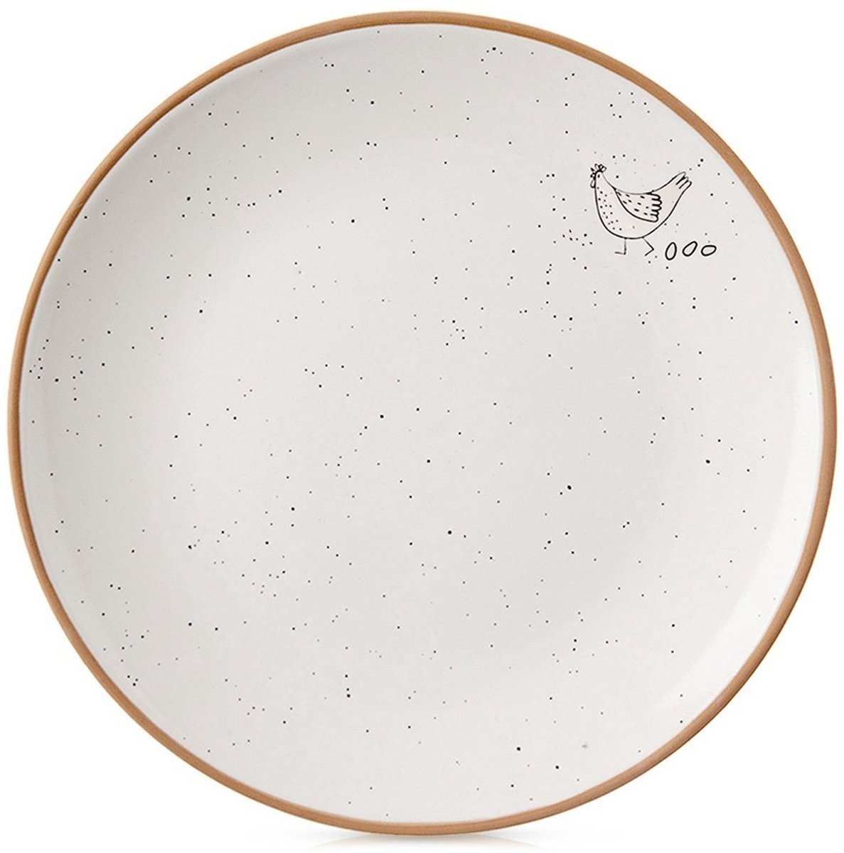 Orion – Dessertbord – Keramiek – Beige – Ø 20 cm – Kipmotief