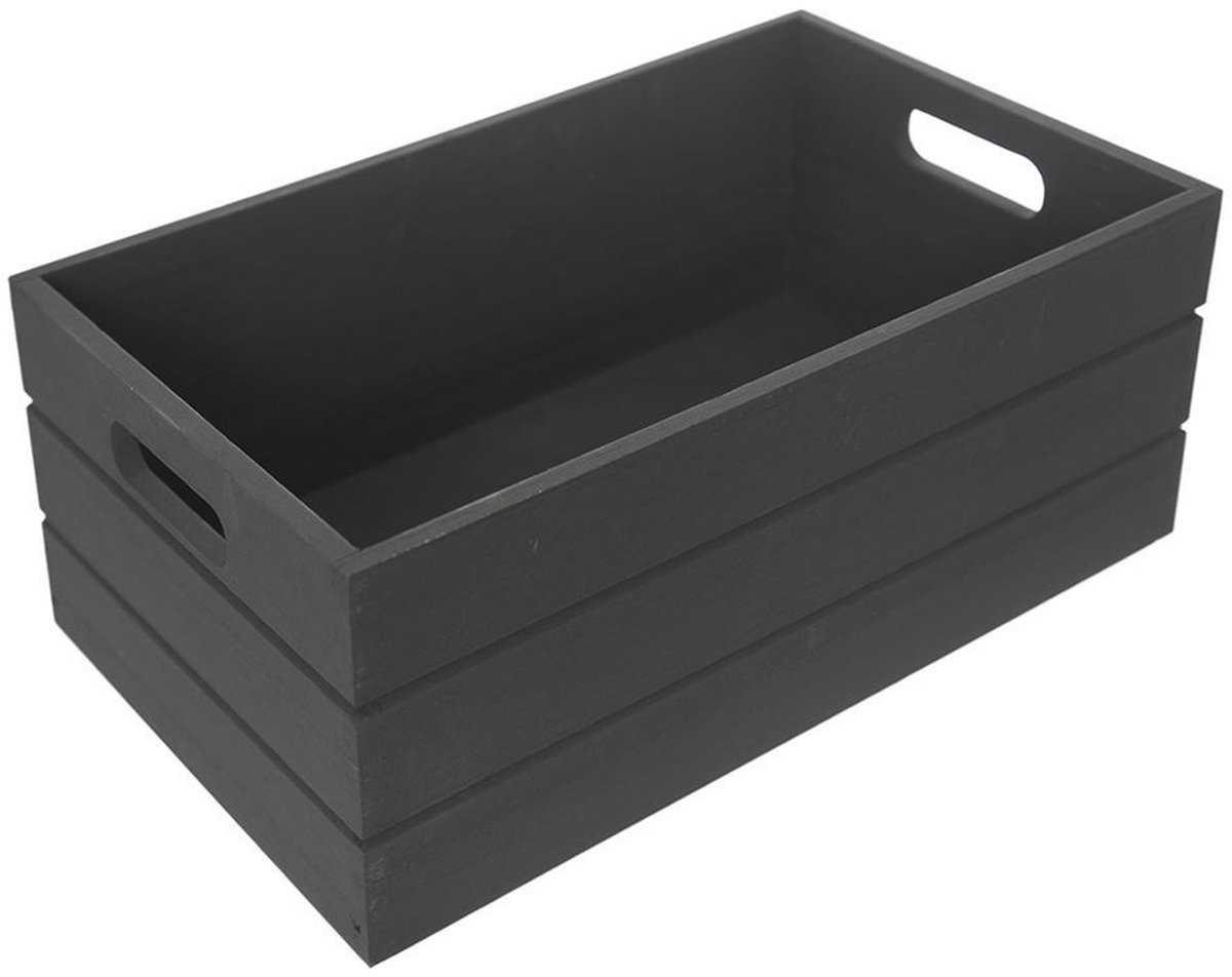 Orion - Houten Opslagkist - 26x16x11 cm - Zwart - Decoratief