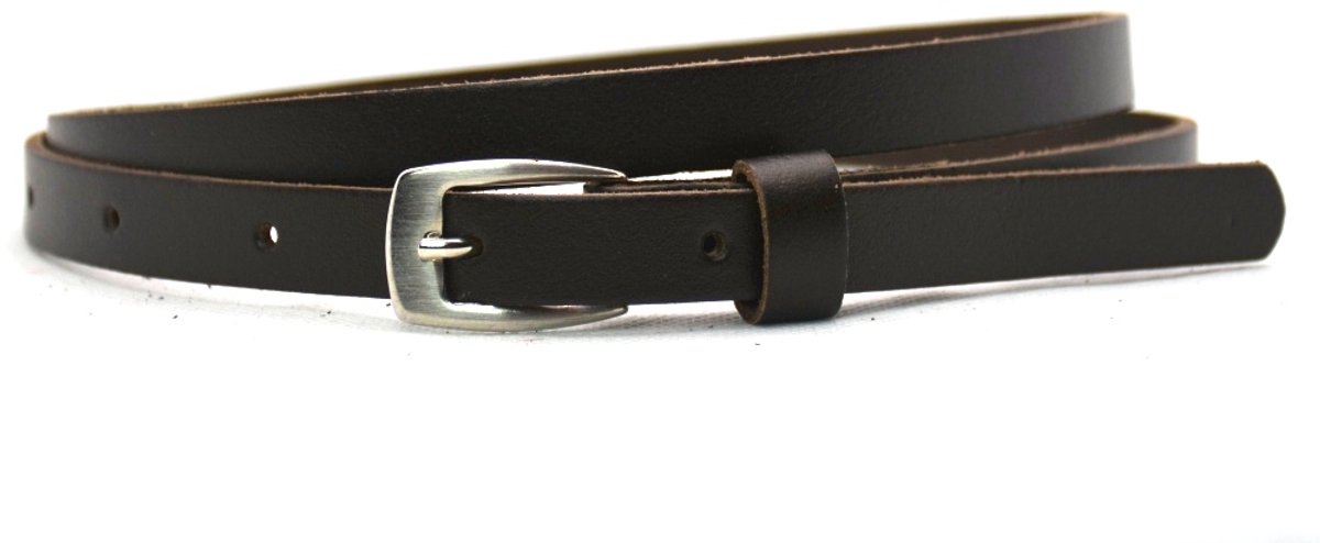 Moderiemen 1,5 cm smalle bruine riem - 100% leder - Maat 105 - Totale lengte 120cm