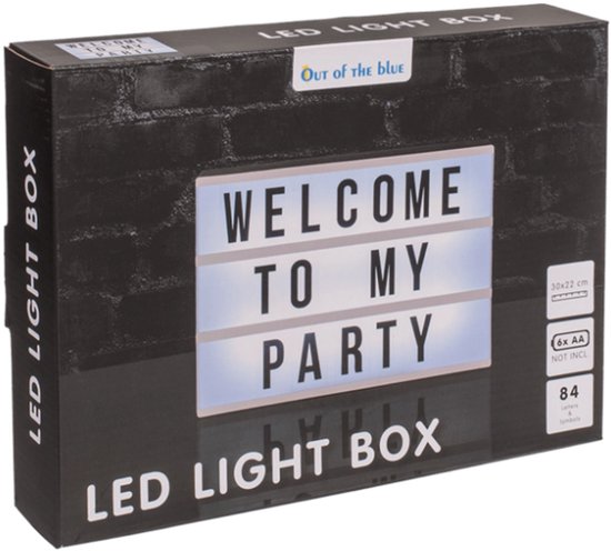 Cinema LightBox A4 LED - Letterbord met Licht - Inclusief 84 Letters - Zwart