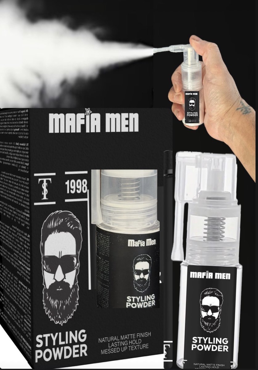 Haarpoeder Spray wax- Haarpoeder wax Hervulbaar- Haar Styling Poeder Wax- Volumepoeder- Texture Powder Wax- Volume - Mannen- Vrouwen- Haar opsteken Volumepoeder- Medium Hold MAFIA MEN