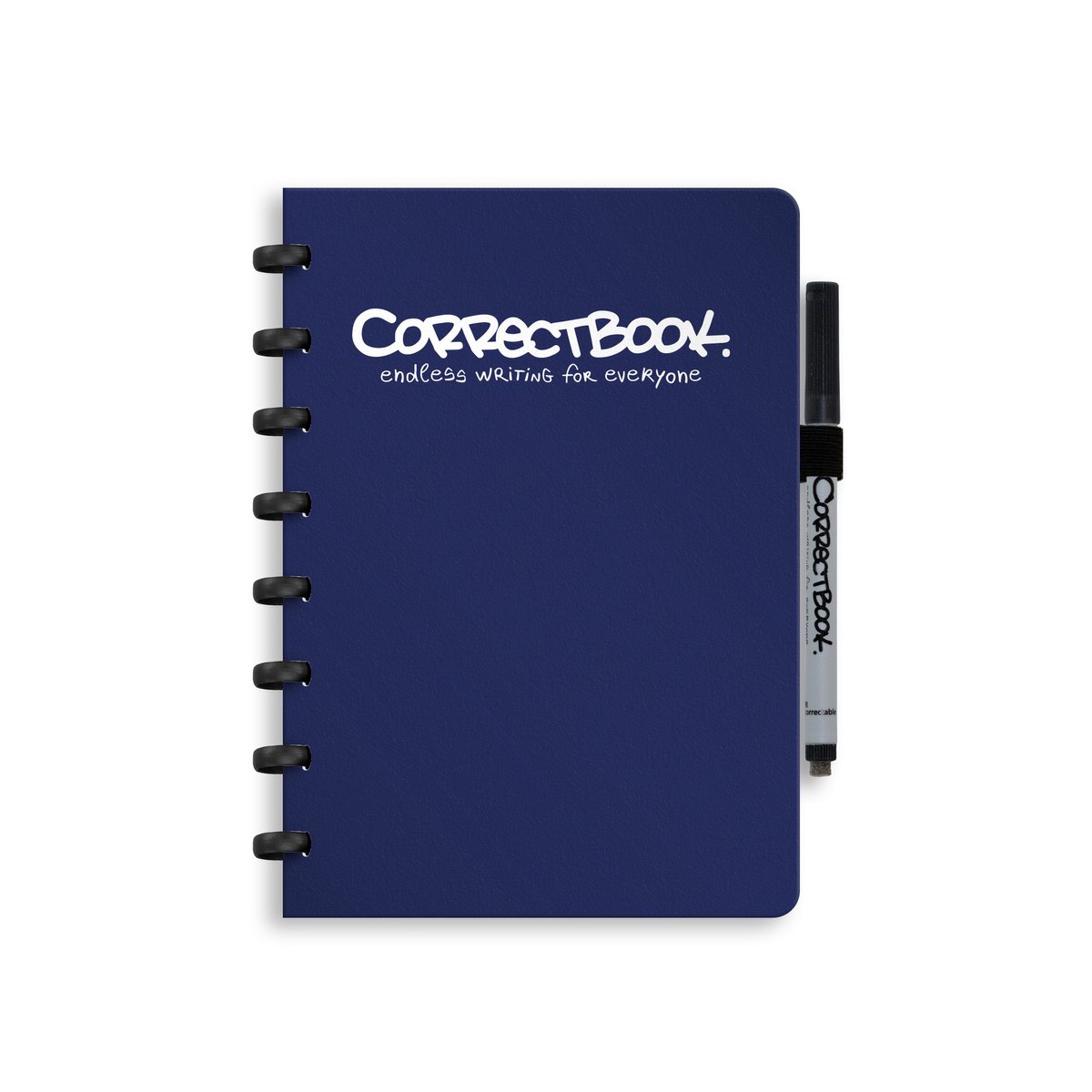 Correctbook A5 Uitwisbaar Notitieboek – Herbruikbaar schrift – Midnight Blue – Blanco – Inclusief pen & wisdoekje – Aanvulbaar met extra pagina’s