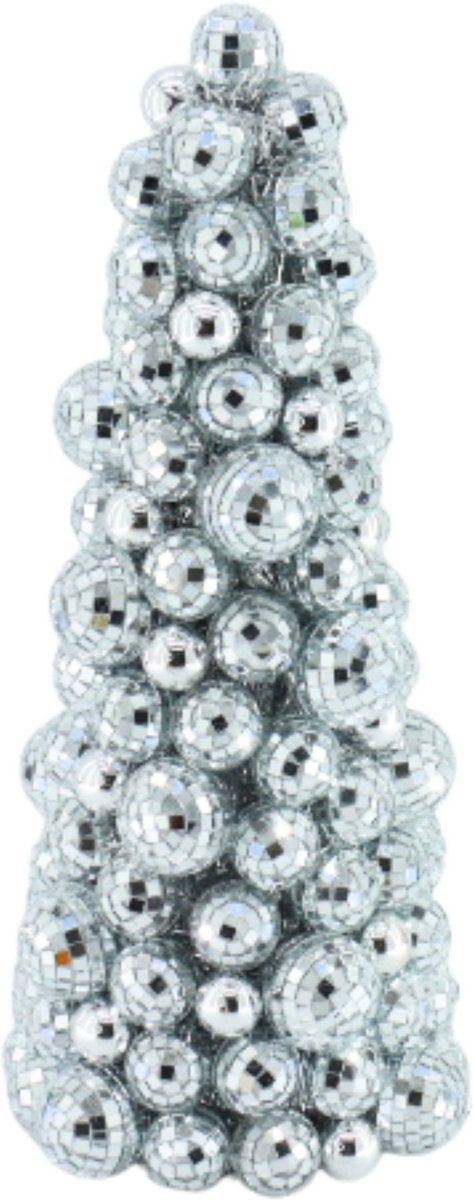 Housevitamin Disco Kerstboom – Zilver – 42 cm – Kerstboom van Discoballen – Kerstdecoratie – Glamour Kerstornament