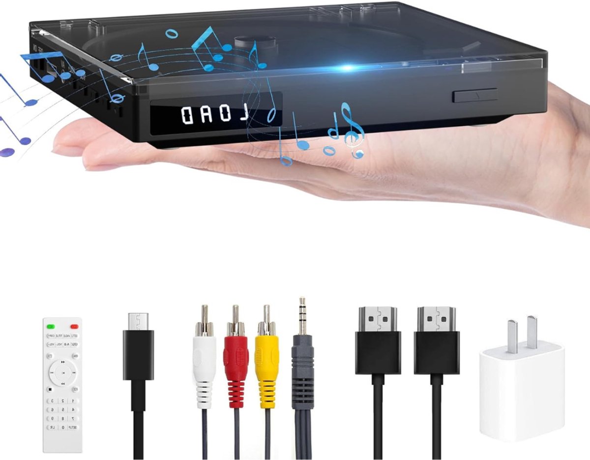 VIN® DVD Speler met HDMI - Externe DVD Speler - Blu Ray Spelers – Portable - Zwart
