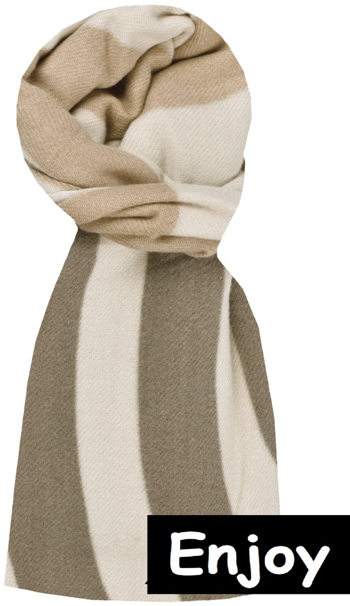 sjaal -beige -natuurlijke materialen - viscose/ cachmere langwerpig -zacht en warm