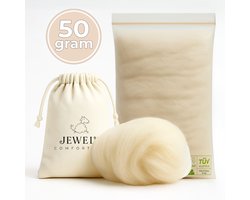 Jewel’s® Comfortwol ‘nude’ 50 g – Luxe wandelwol voor voeten - 100% ecologisch bereide wandelwol van schapenwol, van nature lanolinerijk – Handgemaakte voetwol aka zorgwol