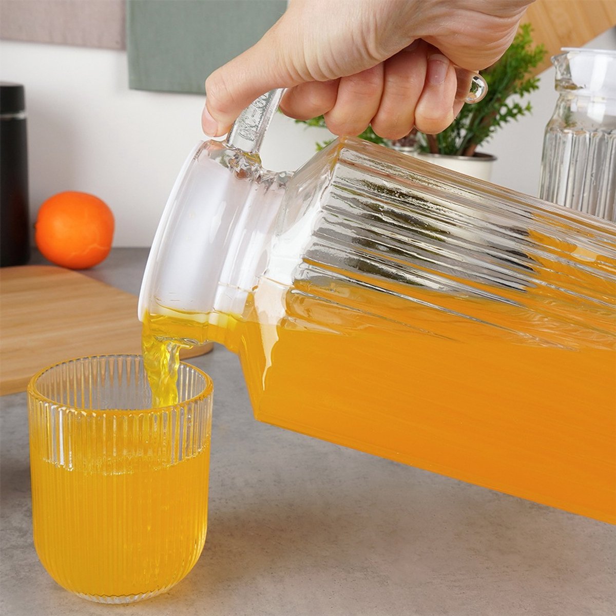 Vilde - Glazen Kan met Deksel - 1,8 l - Transparant - Vaatwasserbestendig — cadeau in Koken & Dineren - foto 3