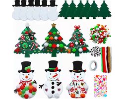 Kunst en handwerk kerstartikelen DIY schoolkinderen knutselprogramma (4-8 jaar), bestaande uit 17 stickers en gereedschap, geschikt voor meisjes als speelgoed