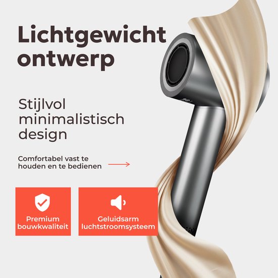 Lichtgewicht ontwerp van de CIRIE L haardroger met stijlvol, minimalistisch design. Premium bouwkwaliteit en geluidsarm luchtstroomsysteem.