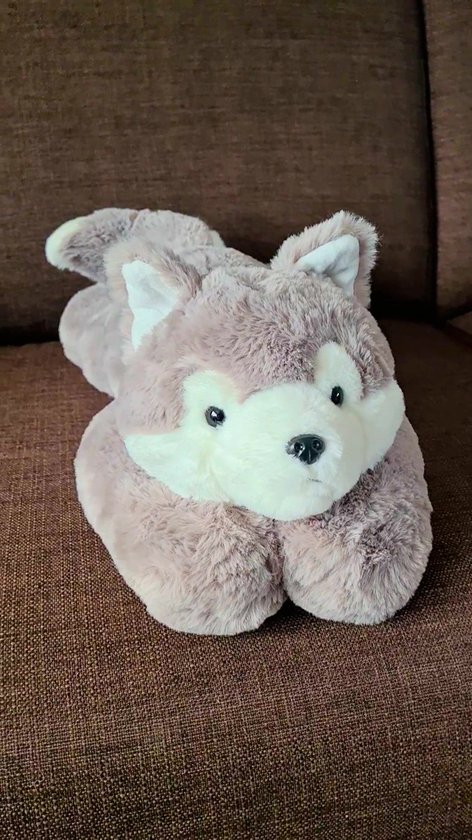 LaDivio Verzwaringsknuffel Husky - 2kg/50cm – Verzwaarde Knuffel - Weighted Stuffed Animal - Verzwaarde Troostknuffel voor Kinderen & Volwassenen – Sensorische Ondersteuning bij Autisme & HSP