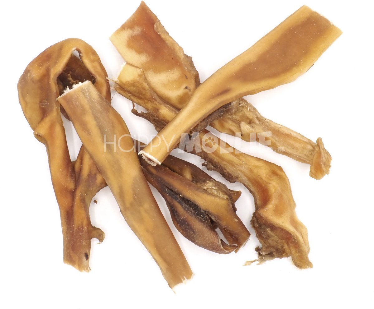 Mollie & Babs - Beste Runderkophuid - Hondensnacks - Kauwsnack - Rund - Zeer Hard - Fanatieke Kluivers - 100% Natuurlijk - 500 gram (10-15cm stukken)