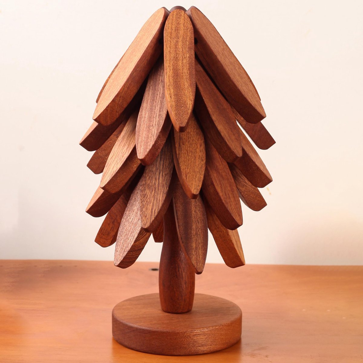 Houten Boomstatieven Zijn Geschikt Voor Hete Potten En Warme Gerechten, Houten Onderzetters, Boomstatieven Voor Werkbladen, Restaurants En Keukens, Houten Placemats, Potrekken, Hot Racks, Tafelmatten (Donker Hout, 5 Statieven)