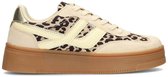 POSH by Poelman GEORGIA Dames Sneakers - Bruin met dierenprint