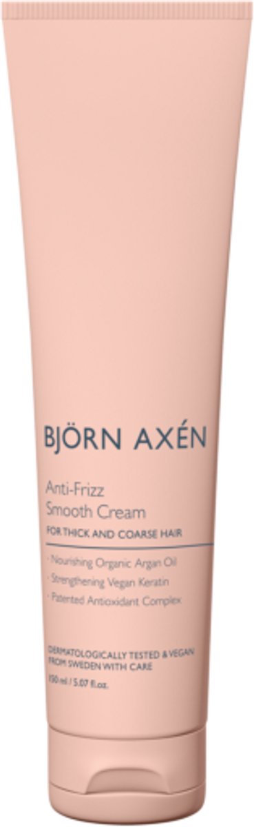 Björn Axén Anti-Frizz Smooth Cream 150 ml – Leave-In Stylingcrème Met Biologische Arganolie & Vegan Keratin – Reduceert Pluis & Kroes - Verzorgt & Versterkt - Voor Zijdezacht, Glanzend & Glad Haar – Vegan & Dermatologisch Getest