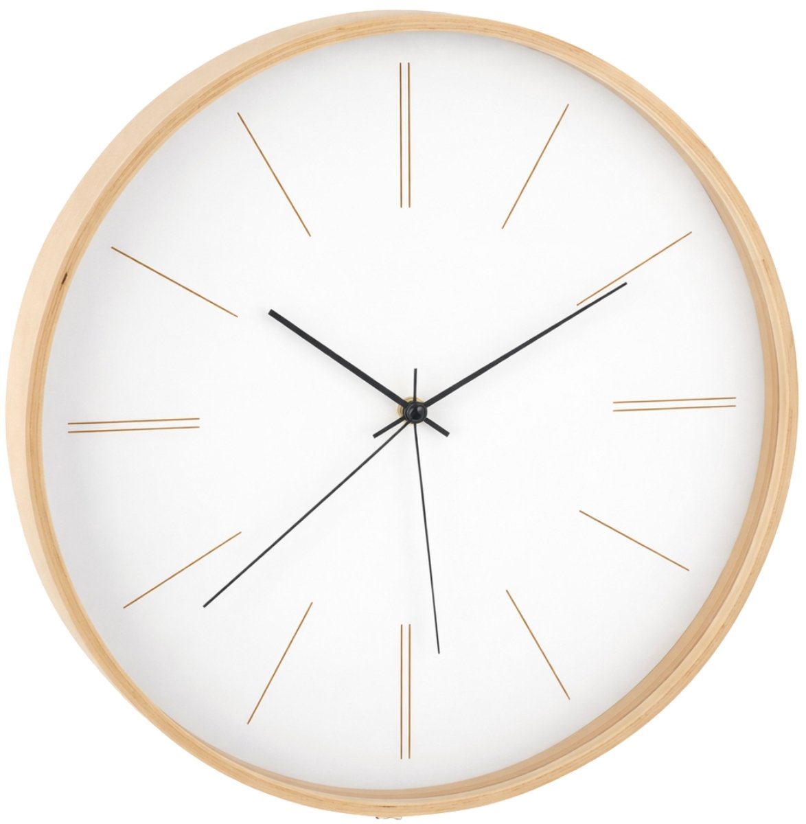 J-Line klok Chris - hout - naturel - Ø 40 cm