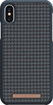 Nordic Elements Sif backcover voor Apple iPhone X/Xs -   Pied-de-poule zwart / antraciet textiel