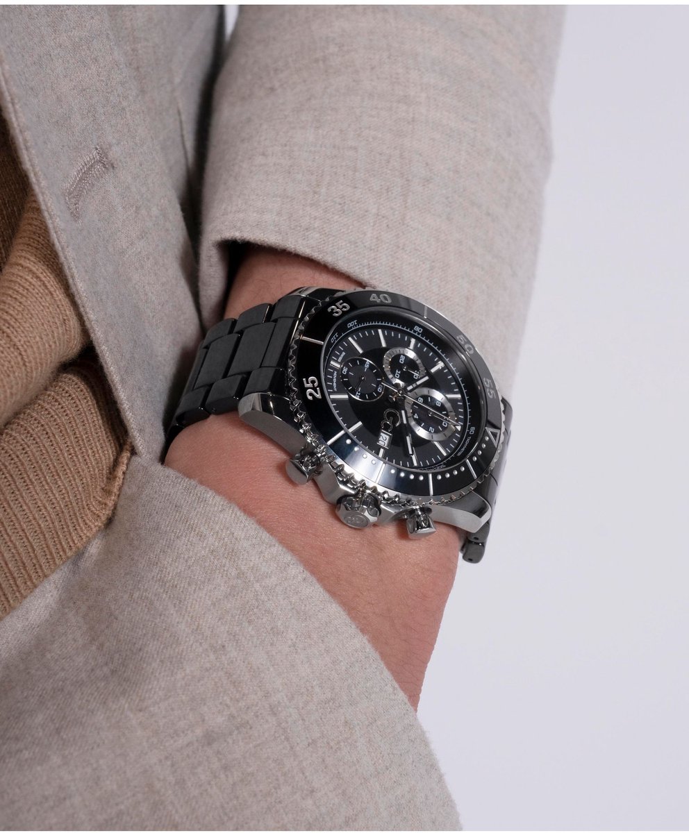 Gc Gc Speedracer Chronograph Watch Zwart Case: 100% Stainless Steel | Armband: 100% Ceramic 44 Z51004G2MF, Z51005G9MF