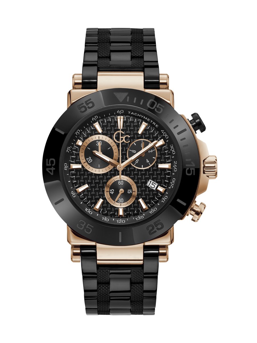 GC Y70002G2MF Horloge Heren Chrono Staal black-Rosé