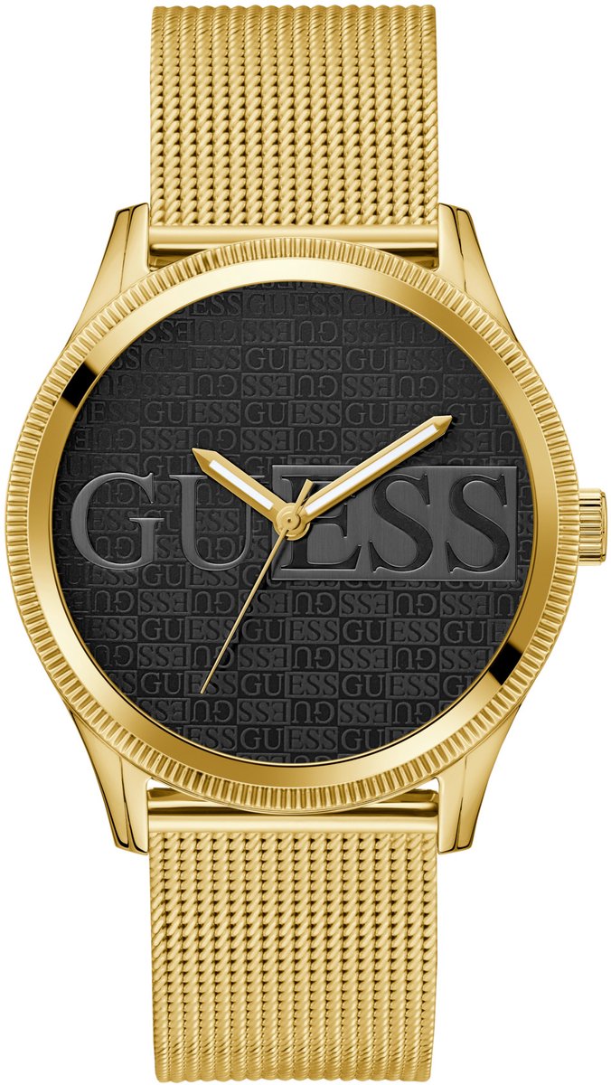 Guess Gd Reputation Analoog Horloge Gouden Toon Case: 100% Gerecycleerd Staal | Armband: 100% Mesh-Materiaal 44 GW0710G1, GW0710G2