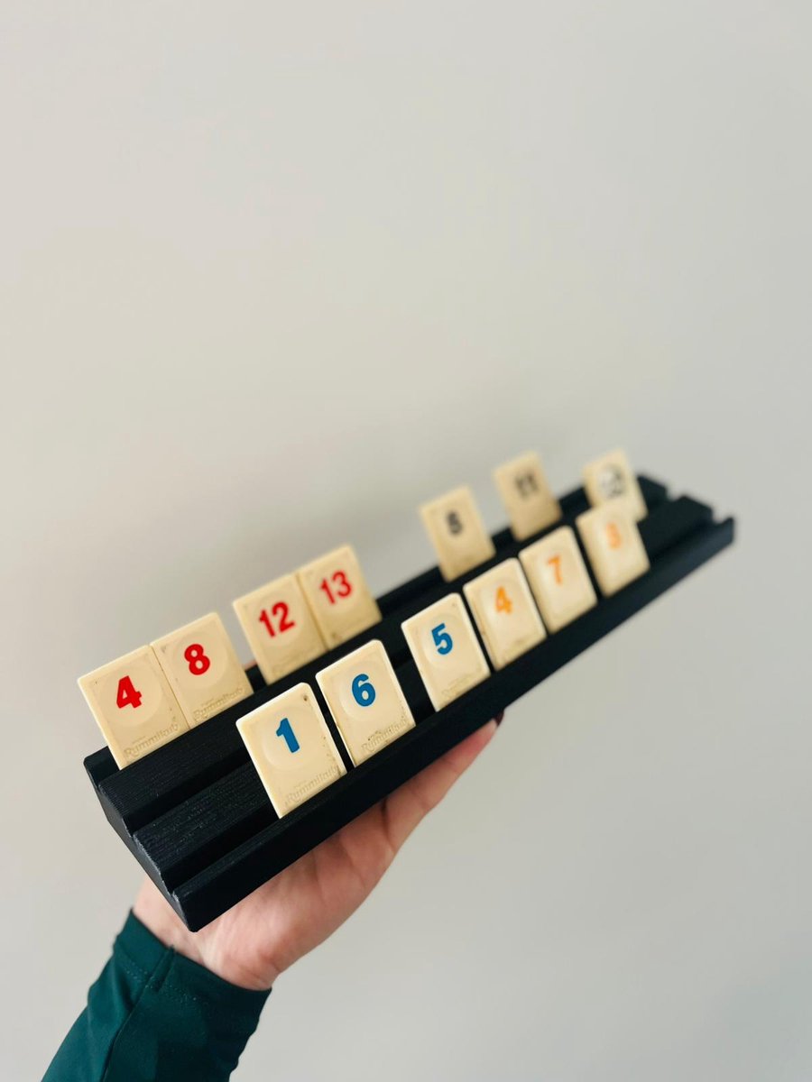Spelstenen Standaard - 3D geprint - Zwart - Enkel
